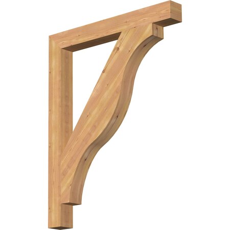 Ekena Millwork Funston Block Smooth Bracket, Western Red Cedar, 3 1/2"W x 32"D x 40"H BKT04X32X40FST05SWR